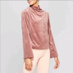 NWT Joy Lab Velour Pink Pullover Sweatshirt Athleisure  XXL
